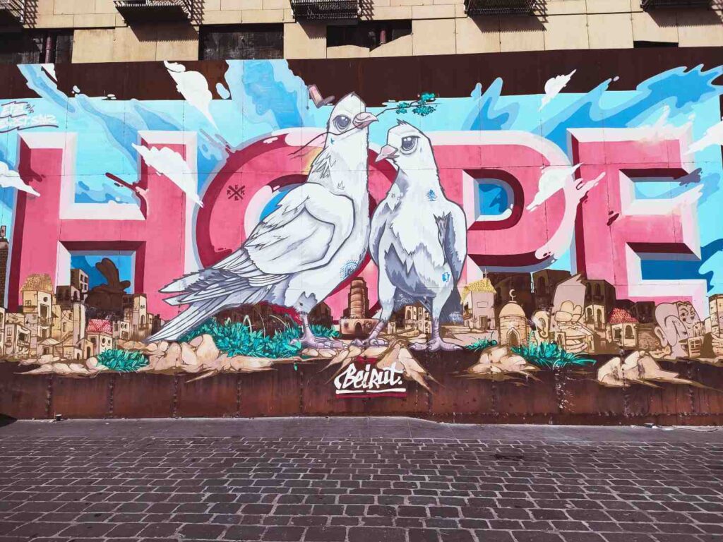 A "remény graffiti" Bejrútban